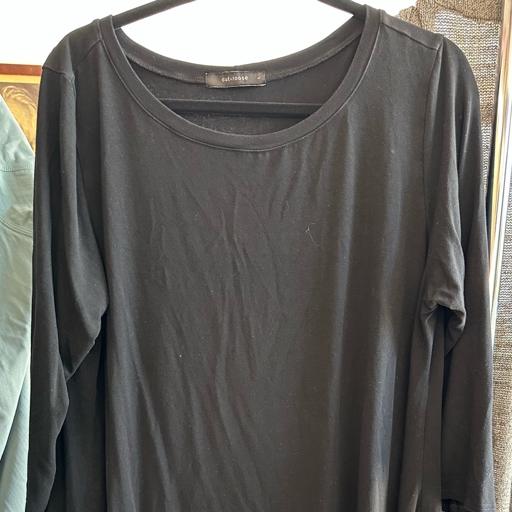 Cut Loose Black Tunic Top